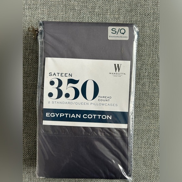 Wamsutta Egyptian Cotton Pillowcases - Gray Blue - Picture 1 of 4